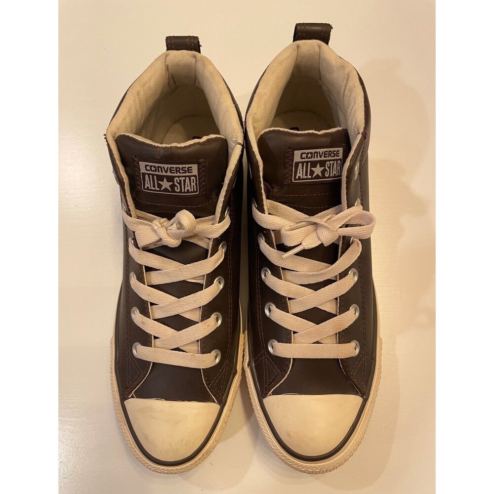 Converse Chuck Taylor All Star High Street Leather Mid Brown Men's Size 9 142079